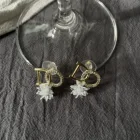 Cheap Price Earrings Factory Direct Cheap Price Crystal Flower Big Initial Korean Style Earrings