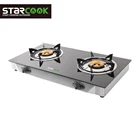 Kitchen Appliance Gas Stove 2 Burner With Explosion-proof Glass Top Panel