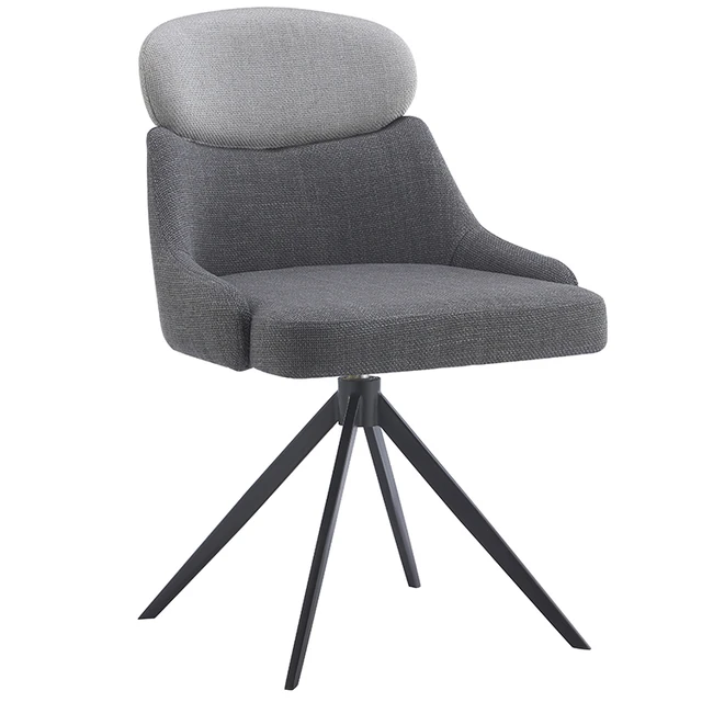 Kitchen Durable Grey Fabric Contemporary Style Luxury Large Swivel Dining Chair Samples