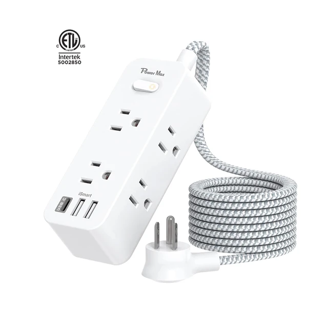 New Release  ETL cETL 6 Way Power Strip USB C Surge Protector for Home Office