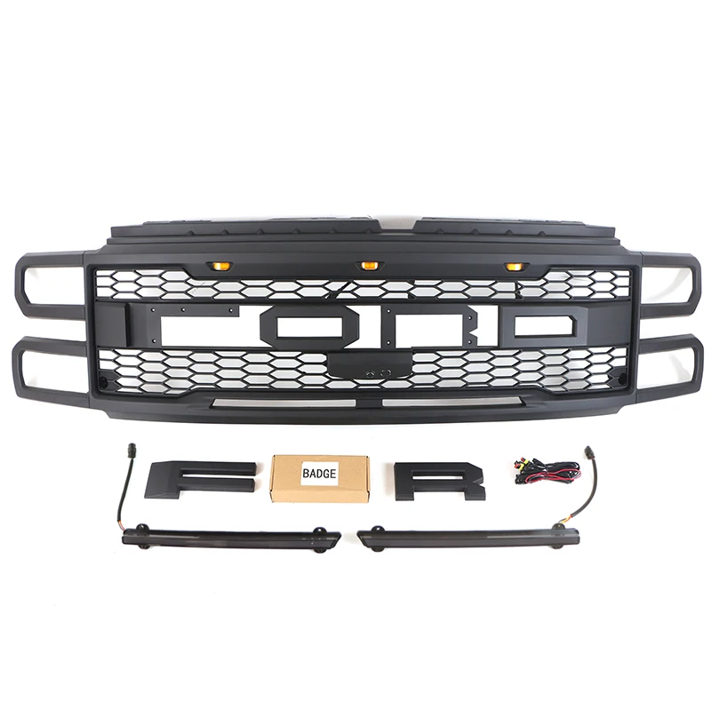 product 2024 new style front grille with amber light with light bar fit for ford f250 350 450-58