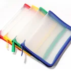 Multiple Colors A4 Zipper Folder Waterproof Transparent Storage Bag File Bag Twill Information Kit For Office Supplies