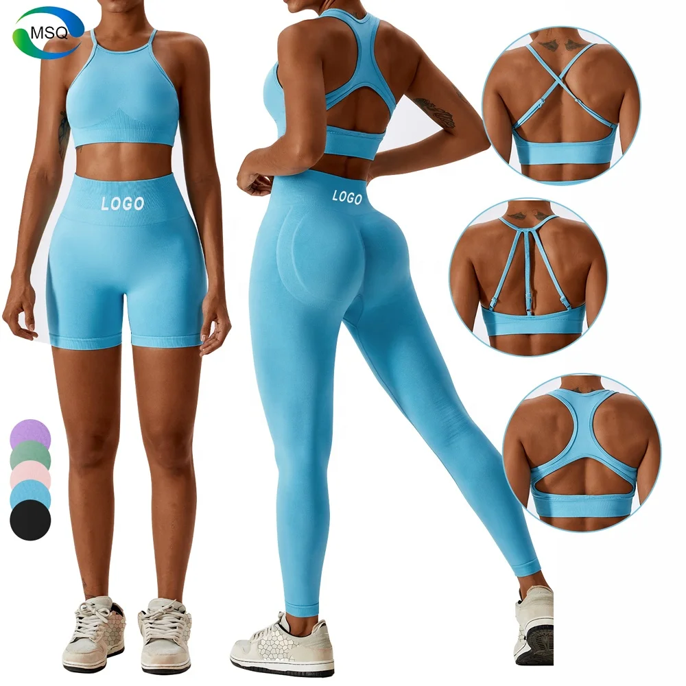 Wholesale Seamless Yoga Set Workout Outfits Women Athletic Wear