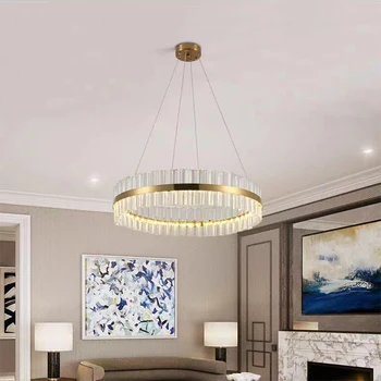 Hot Sale gold chandelier Luxury Glass Pendant Light Creative Round Led Crystal Chandeliers for Home Decor