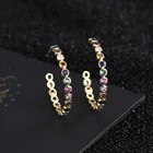 Zircon Earrings Colours Zircon Big Hoop Earrings Pretty Jewelry Factory Wholesale Silver 925 Earrings