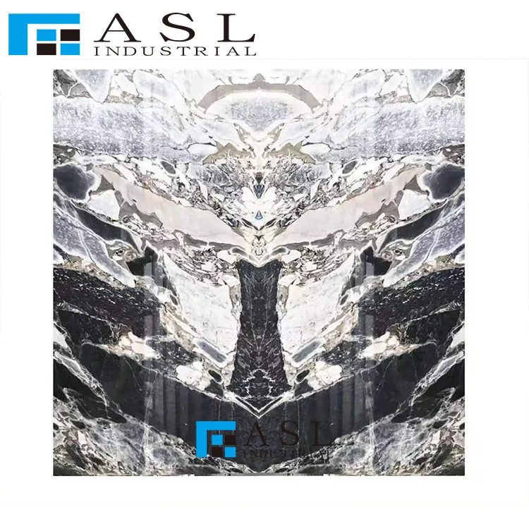 Breccia blue natural stone slab tile for Wall Floor Design