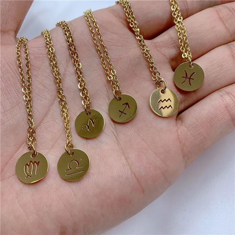 real gold zodiac sign necklace