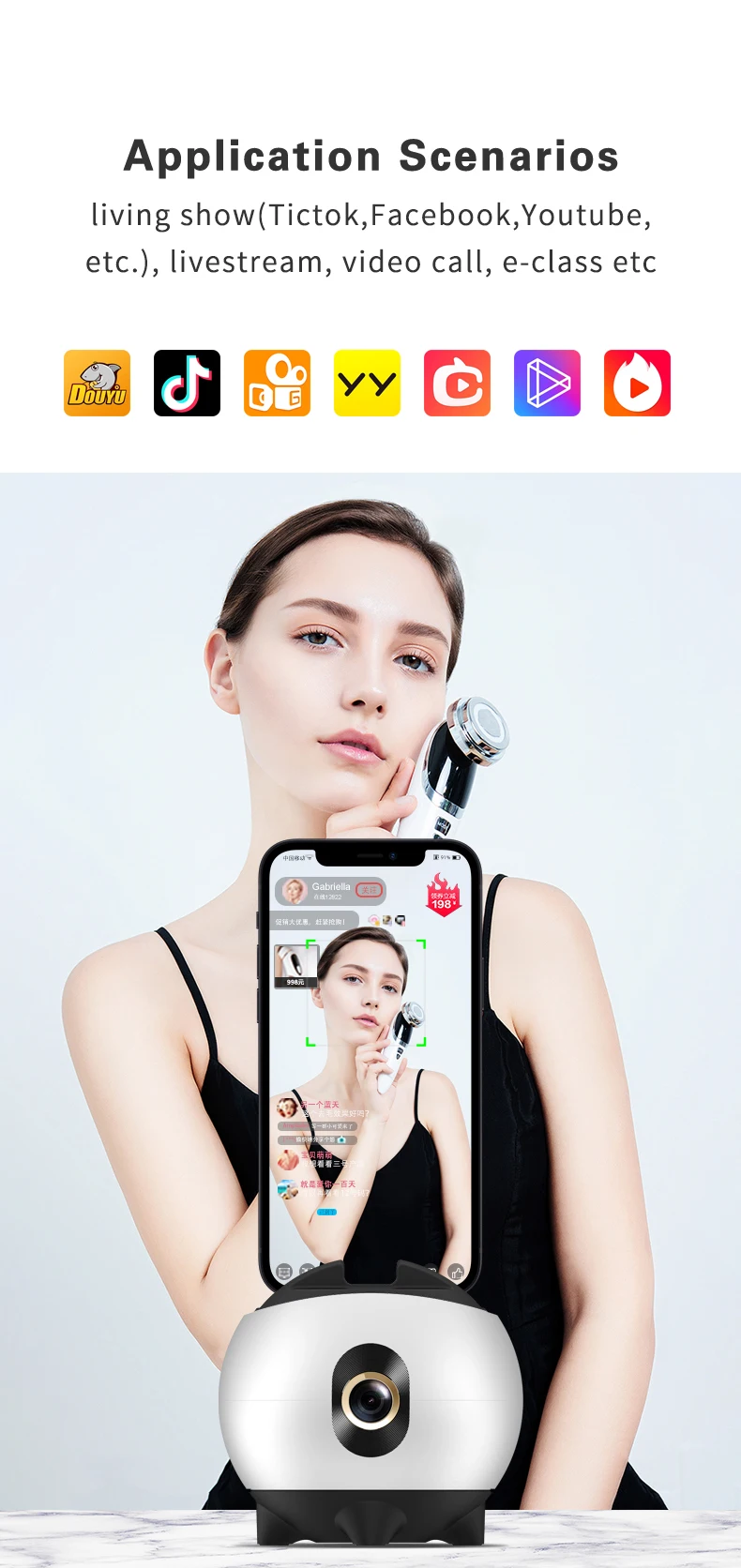 Hot Sell On Amazon! Portable Small Phone Holder 360 Object Auto Human Motion Tracking Smart Shooting for Video Recording