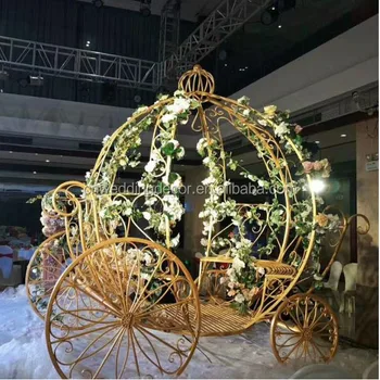 New Wedding Supplies Wedding Decoration Gold Carriage Cinderella Pumpkin Car Bride Wedding Cart