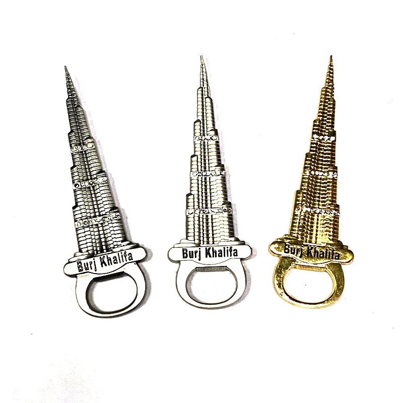 Khalifa Metal Bottle Opener Fridge Magnets Tourism Souvenirs Decoration Custom Logo Art Deco Trendy New York Souvenir Buddhism