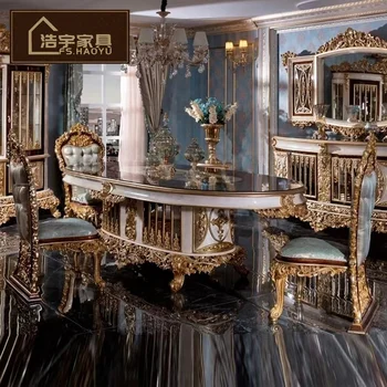 Antique Home Furniture Dinning Room Table Sets Luxury Dining Table Set