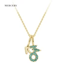 N Necklace Brass Czech Green Stone Letter N Constellations Capricorn 14 Gold Plated Brass Jewerly Necklace Custom Pendant