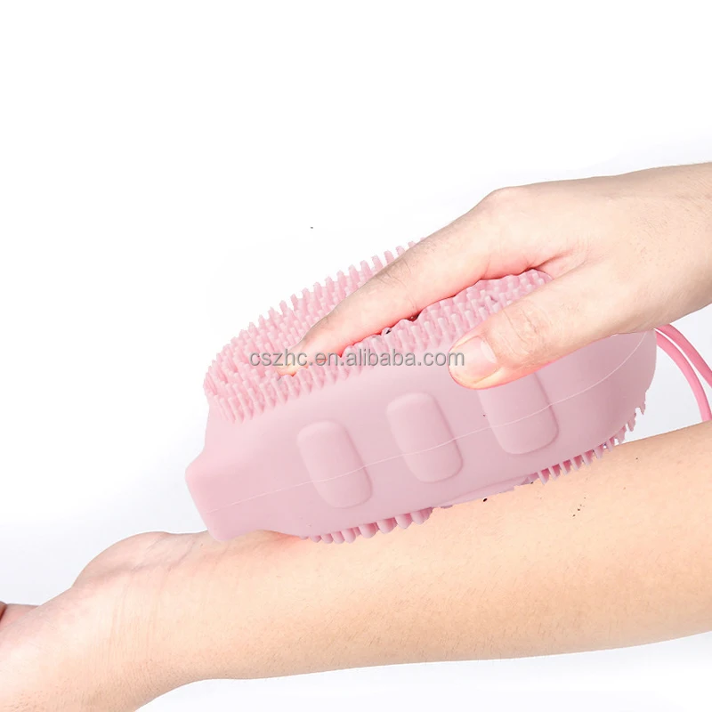 Durable Soft Easy to Clean Massage Scrubber Silicone Back Bath Shower Wash Body Brush