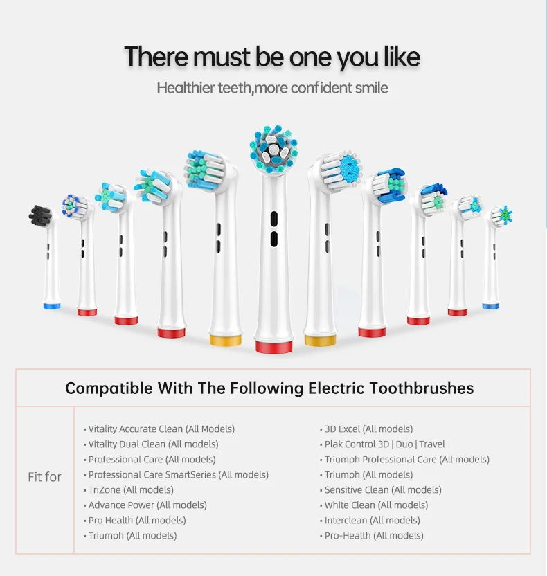 Baolijie EB-50X Electric Toothbrush Head Replacement 4pcs per Pack with 1 Year Warranty Compatible with Oral Brush