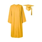 High School Schooluniform Matte Graduation Gown Cap Tassel Set 2022 2021 For High School And Bachelor Judge Costume