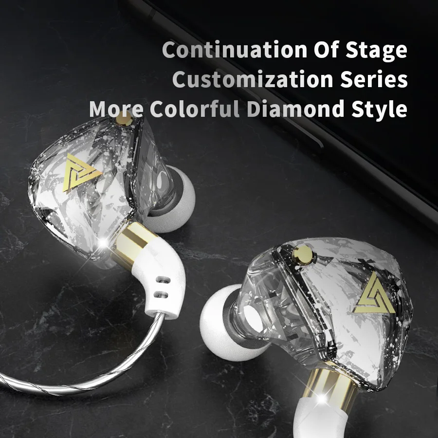 QKZ SK8 Subwoofer Computer Games inline Wired Earphone Control with Microphone Sports in-ear Headphones