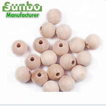 Nature Wood Unfinished Round Wooden Balls and Beads With Holes