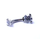 Ring Belly Piercing Navel ASTM F136 Titanium Navel Ring Belly Button Ring Prong Set CZ Belly Piercing Body Jewelry