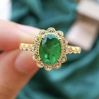 Emerald Zircon 925 Sterling Silver Emerald Zircon Wedding Ring