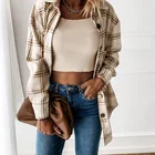 Shirt 2021 Women Clothing Long Sleeve Button Down Plaid Flannel Blouse Shirt