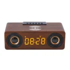 2021 New Mold Wireless Charging Alarm Clock Wooden Bluetooth Speaker Suitable For IPhone IPAD IWATCH