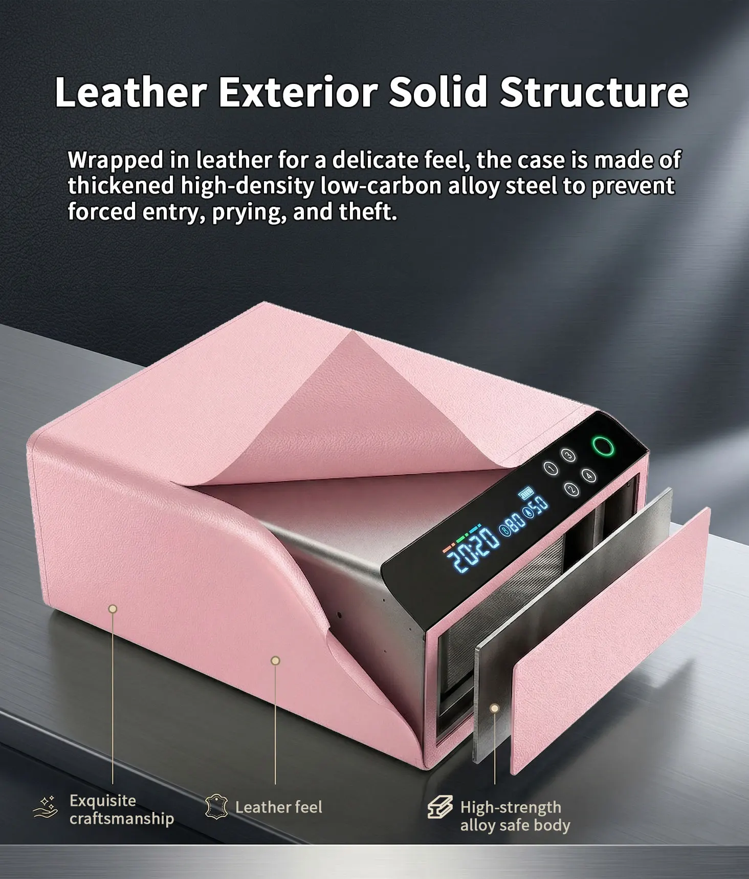 dr 1271 ft ceqsafe smart digital watch winder leather bluetooth safe drawer box smart jewelry safe box for sales-8