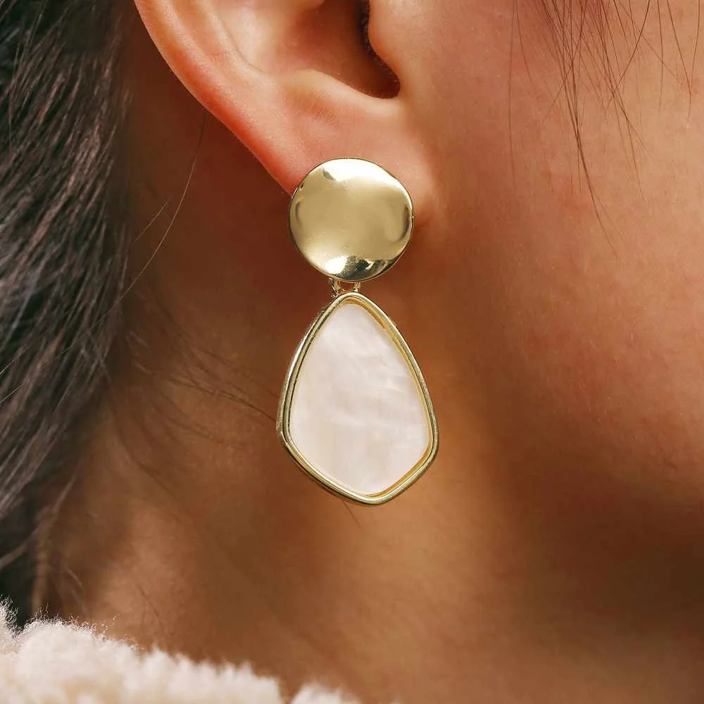 Trendy Hot Selling Alloy Acrylic Dangle Earrings For Women Gold Geometric Drop Earring Fashion Gift Jewelry Mix Designs