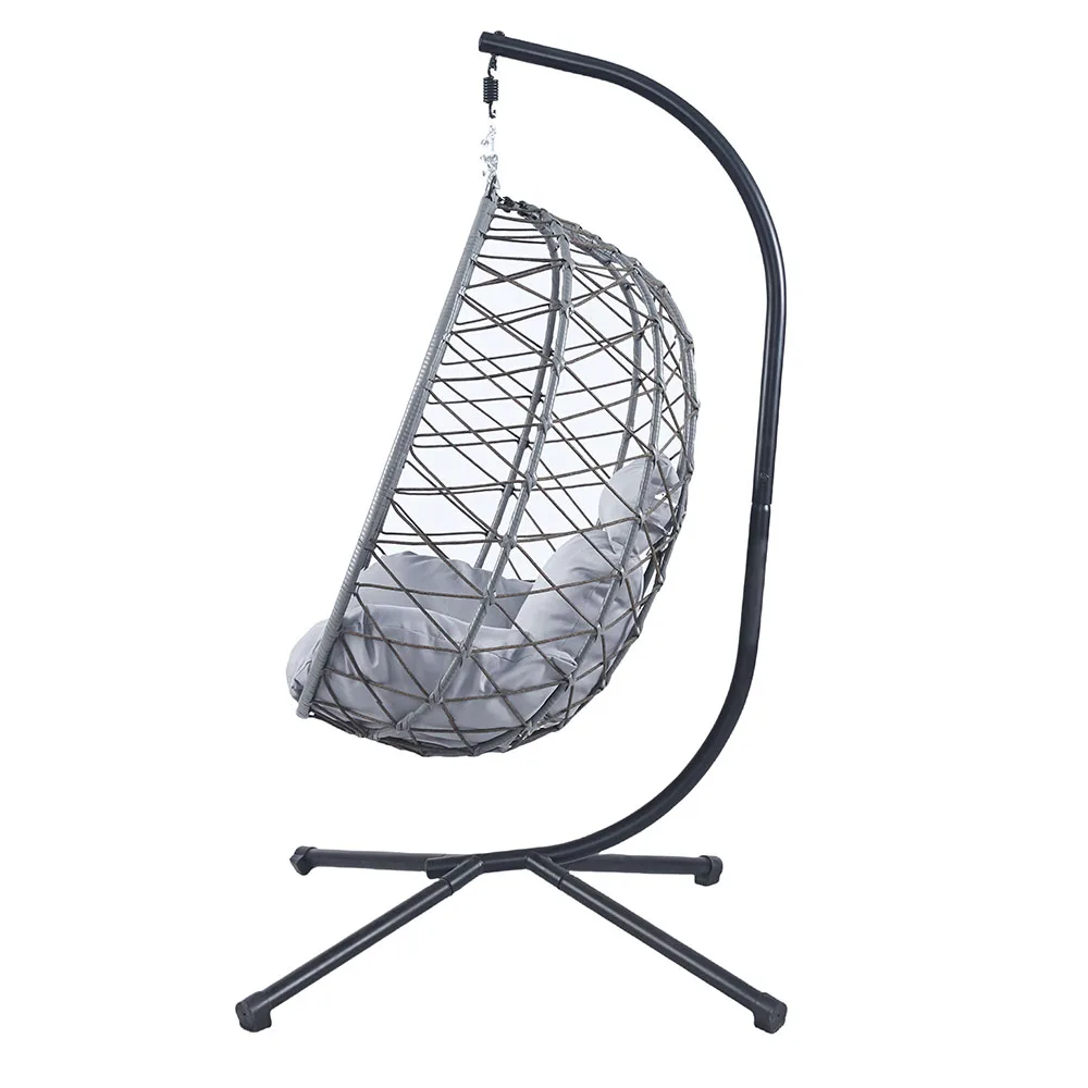 product factory customization traditional folding egg chair outdoor living room swing hanging metal stand-1