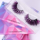 Wholesale 3D Fluffy Faux Mink Lashes Colorful Full Strip Lashes Vendor
