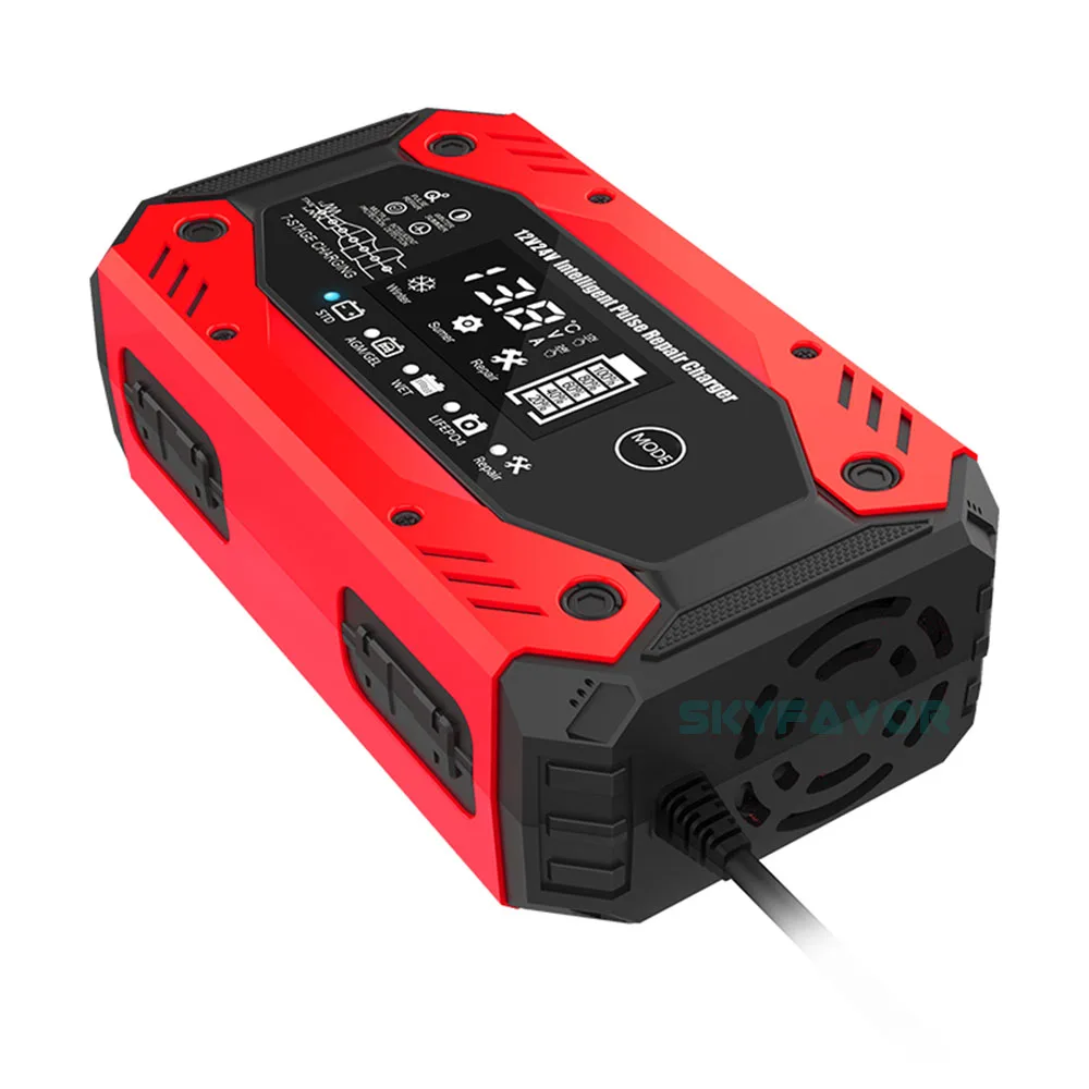 12v 24v lead acid lifepo4 battery charger 12v 24v 10a Universal Multi-function car truck motorcycle pulse repair battery charger