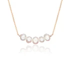 Fresh Water Necklace Gemnel Bohemian Women Elegant Gold Plated Fresh Water Pearl Necklace
