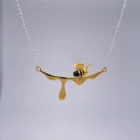 Agate Gold Wholesale Jewelry Gift Cute Agate Stone Gold Plated Honey Bee Necklace