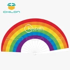 Promotional Fan Fan Promotional Hand Fan Promotional 23cm Custom Printed Rainbow Hand Fan With Nylon Fabric