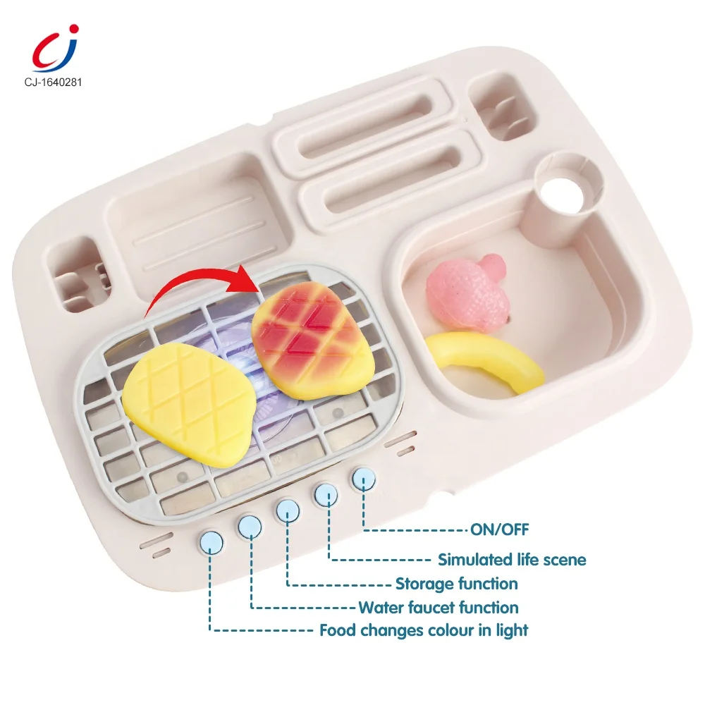 Chengji wholesale kitchen cooking play house toy kids mini pretend play kitchen toy with real water running