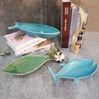 Plates 3 Size Fish Shaped Ceramic Trays Plates For Home Deco