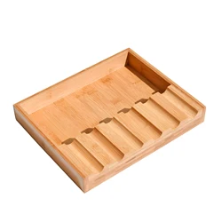 Bamboo Cutlery Shovel Tray Desk Drawer Organizer Kitchen Knives Tray Drawer Organizer