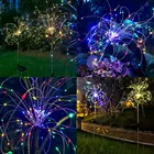 Fireworks Silvery/Copper Outdoor Dandelion Fireworks Garden Patio Lawn Courtyard Landscape Decoration Solar Lawn Light