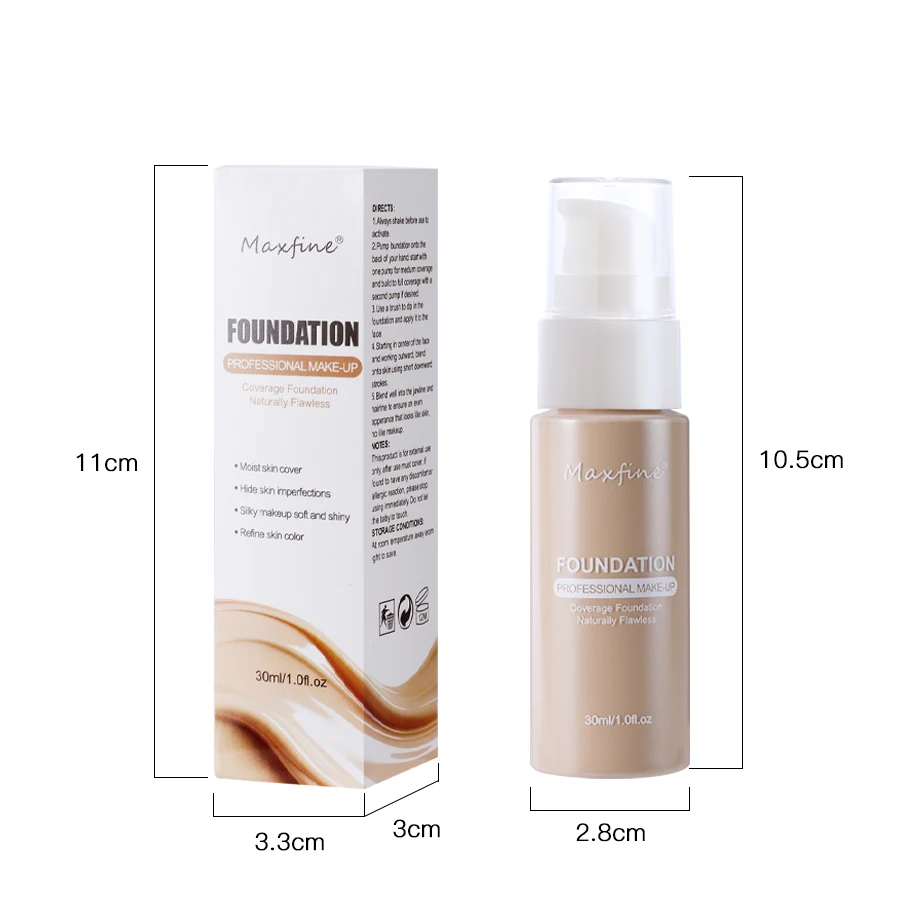 Long-lasting Face Foundation Cream Waterproof Concealer Liquid Even Skin Tone Professional Matte Base Makeup Cosmetics