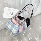 Bag Retro Bags Retro Plaid Printed Women's Handbags Versatile Summer Shoulder Baguette Purse Underarm Bag