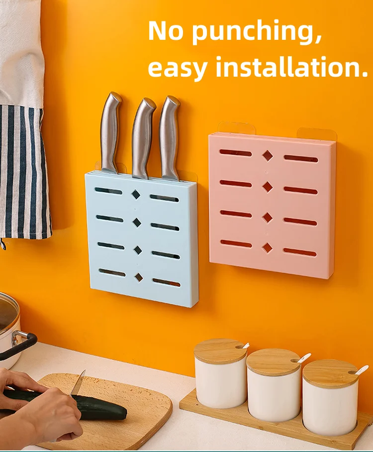 New Wall Mounted Knife Rack Kitchen Stand Storage Rack Multifunctional Knife Rack Cooking Kitchen Accessories