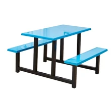 Canteen Table and Bench Set Durable Steel Frame Dining Furniture for School and Cafeteria Easy-Clean Surface Space-Saving Design