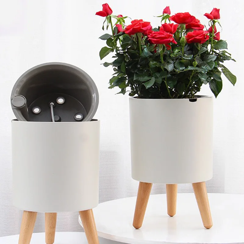 Modern Self-watering Plant Flower Pot Auto Planter Flowerpot 3 Colors 