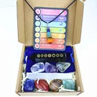 Obsidian Wholesale 7 Chakra Healing Crystal Set And 7 Chakra Obsidian Point In A Bag For Gift