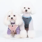 Quilted Dog Coat Quilted Cotton Lightweight Small Dog Coat Vest With Harness Hole D-shaped Buckle