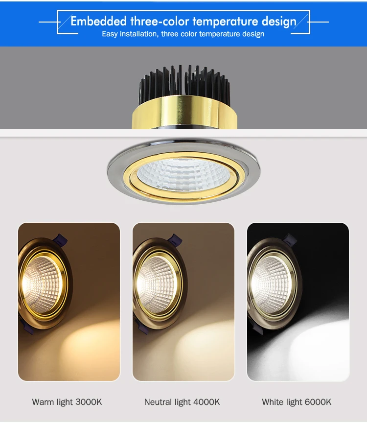 Factory wholesale Cob 5w 7w 12w 15W Led embedded downlights Ultra-thin Led spotlights for home decoration sky lights