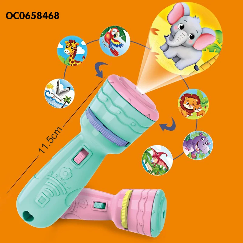 hot selling kids mini cartoon flashlight projector torch toy