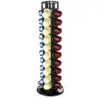 Wire Holder Wholesale Home Kitchen Countertop Black Metal Wire Rotating Nespresso Coffee Capsule Holder