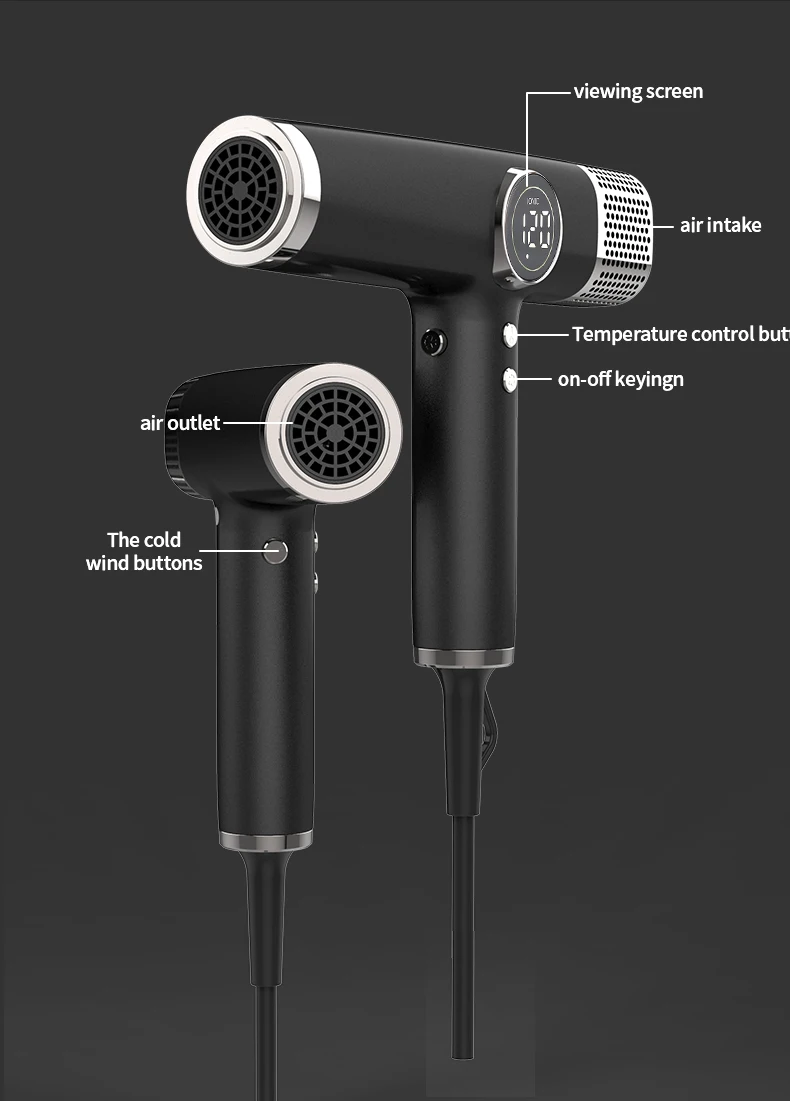 1600W hot sale Negative Ion bldc brushless High Speed Hair Dryer With 3 Levels hairdryer professional salon mini travel