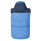 Down Vest Down Vest Men Bright Blue Mans Winter PU Coated Hem Adjustable Hooded Puffer Sleeveless Down Jacket Vest