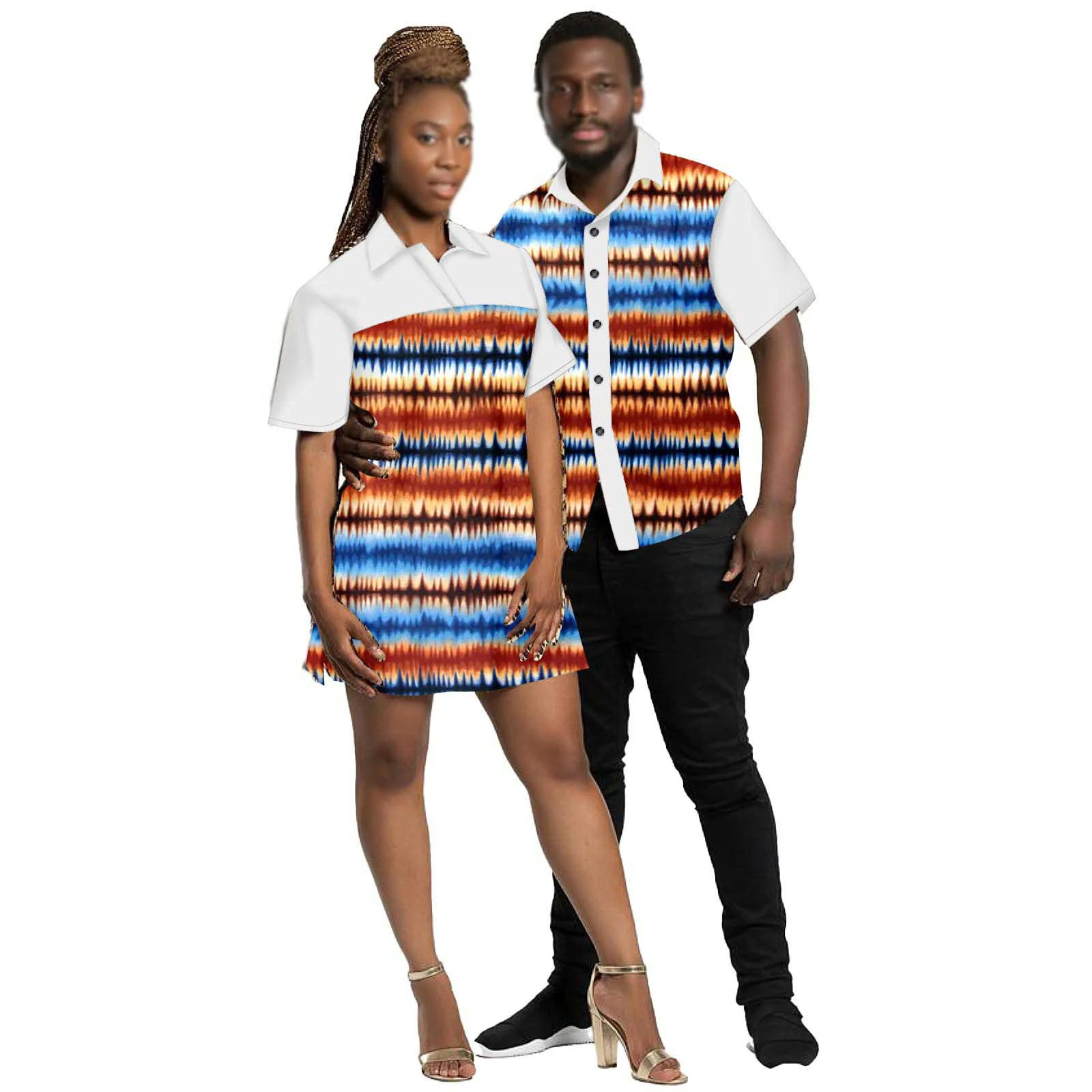 summer cotton african kitenge shirts attire images fashion attire women and man matching fashion clothing for men white